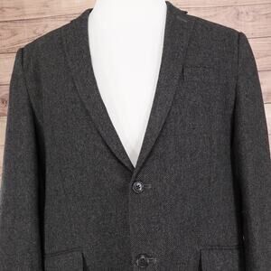 Pronto Uomo Blue‎ Blazer Mens XL Gray Herringbone Wool Blend Sport Coat 2-Button